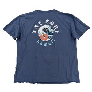 T&C Surf Designs Shirt Mens 2XL Blue Yin Yang Wave Hawaii Tee Japanese Surf